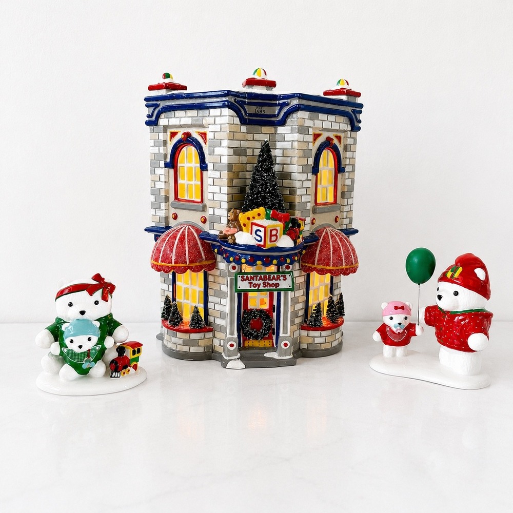 Department 56 Santabear Village Santabear's Toy Shop 56.05825 Set of 3 Retired